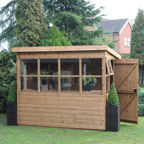 sun pent front view door open