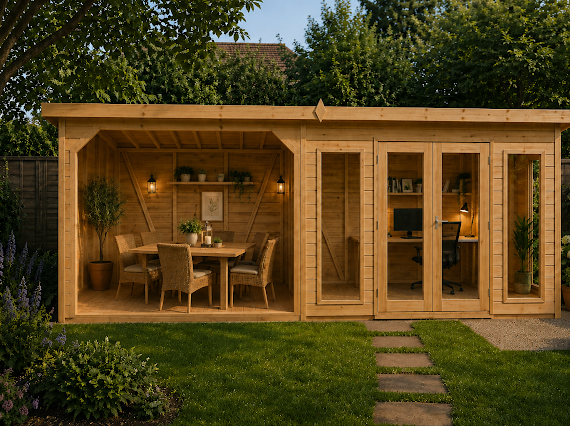 Brighton Contemporary Summerhouse with Outdoor Hot Tub Spa Area