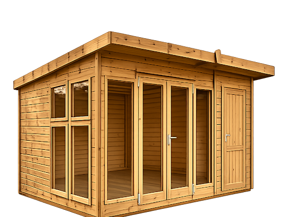 Sussex Contemporary Summerhouse with Side Shed ( Contemporary Combi)