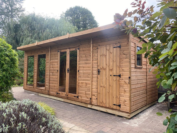 Contemporary Summerhouse with Side Shed ( Contemporary Combi)