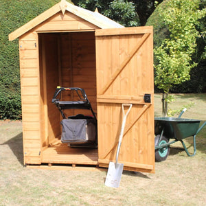 Dalby apex shed with door open