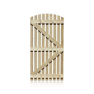 Pressure Treated Curved Top Slatted Gate Back