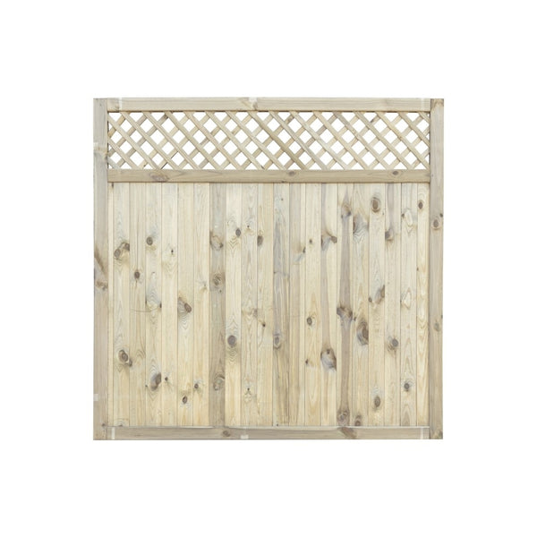 Tongue and Groove Lattice Top Fence Panel